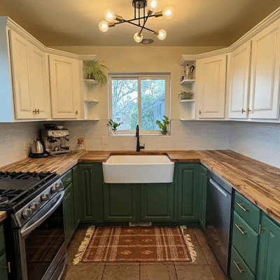 green kitchen remodel